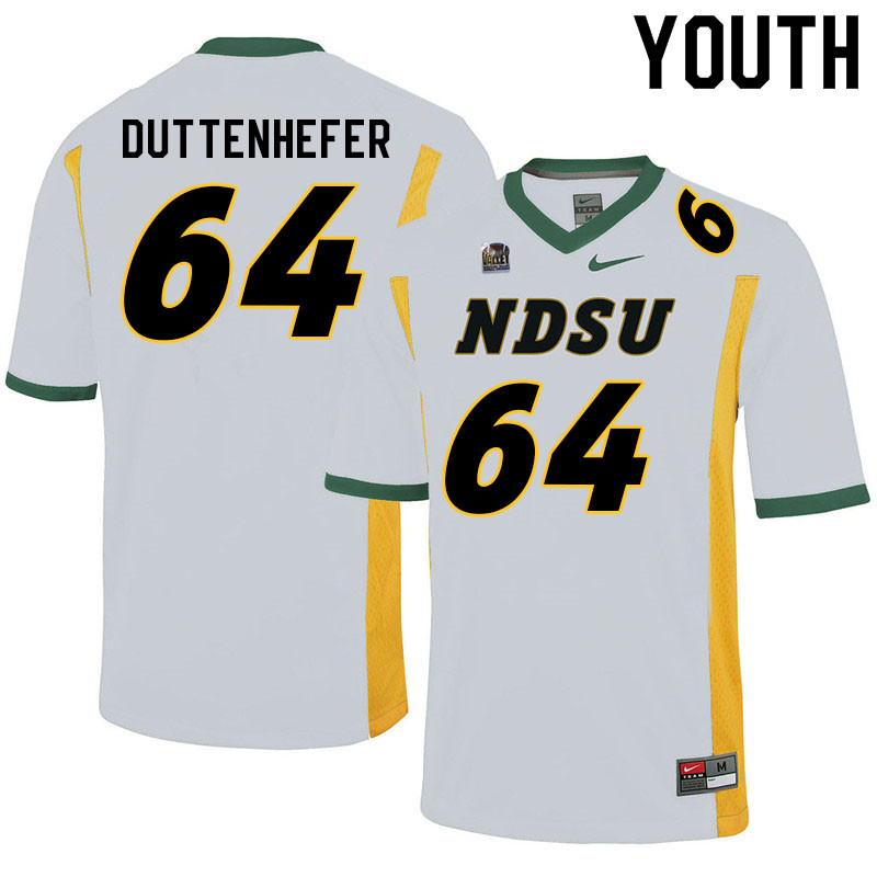 Youth #64 Jaxon Duttenhefer North Dakota State Bison College Football Jerseys Sale-White